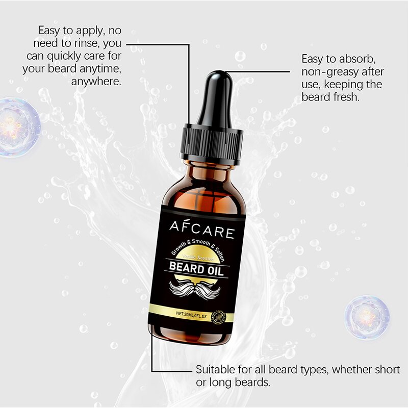Men Beard Oil - Manufacturer - Organic Vanilla Argan Mineral Oil Lightweight Non-Greasy Moisturizing Brightening