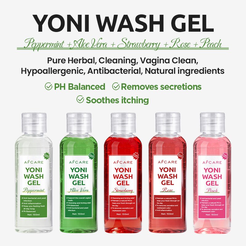 Yoni Wash Gel - Factory - Natural Organic Vegan Peppermint Antibacterial Foaming Irritation Relief Hygiene