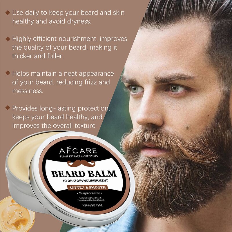 Herbal Beard Balm - Manufacturer - Organic Vegan Jojoba Mineral Therapeutic Itch Relief Fast Growth Care