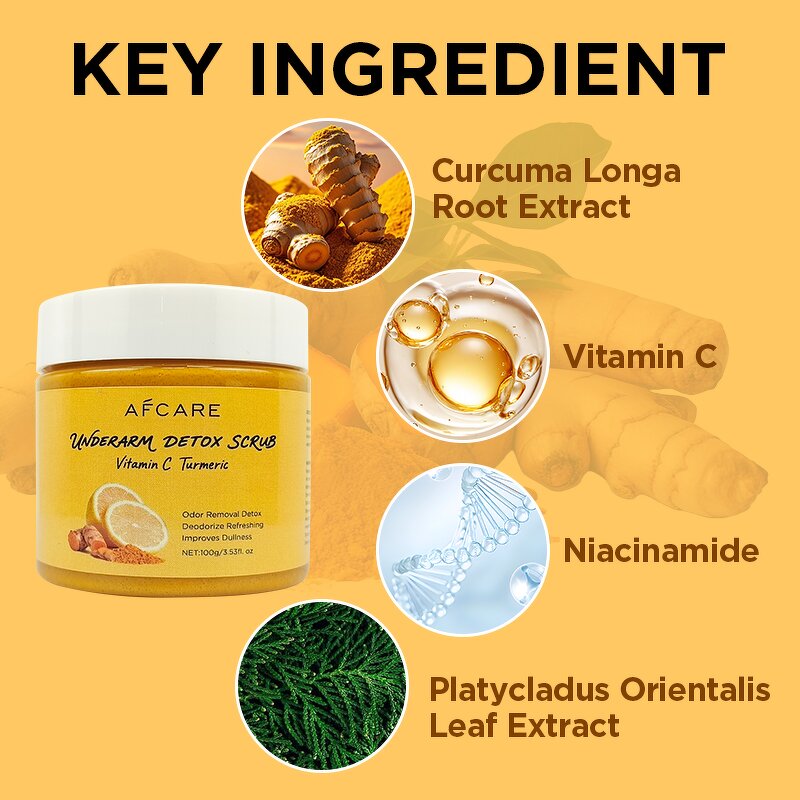 Underarm Body Scrub - Factory - Turmeric Vitamin C Hyaluronic Acid Moisturizing Fades Dark Spots Soothing