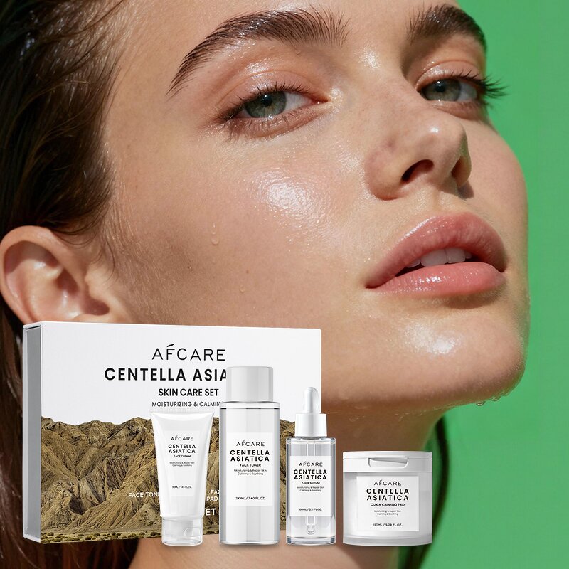 Centella Skin Care Set - Factory - Vitamin C Hyaluronic Acid Soothing Hydrating Reduces Redness Daily Kit