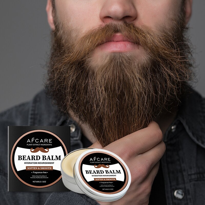 Vegan Beard Balm - Factory - Jojoba Hyaluronic Vitamin E Coconut Oil Softness Mustache Wax Styling Cream