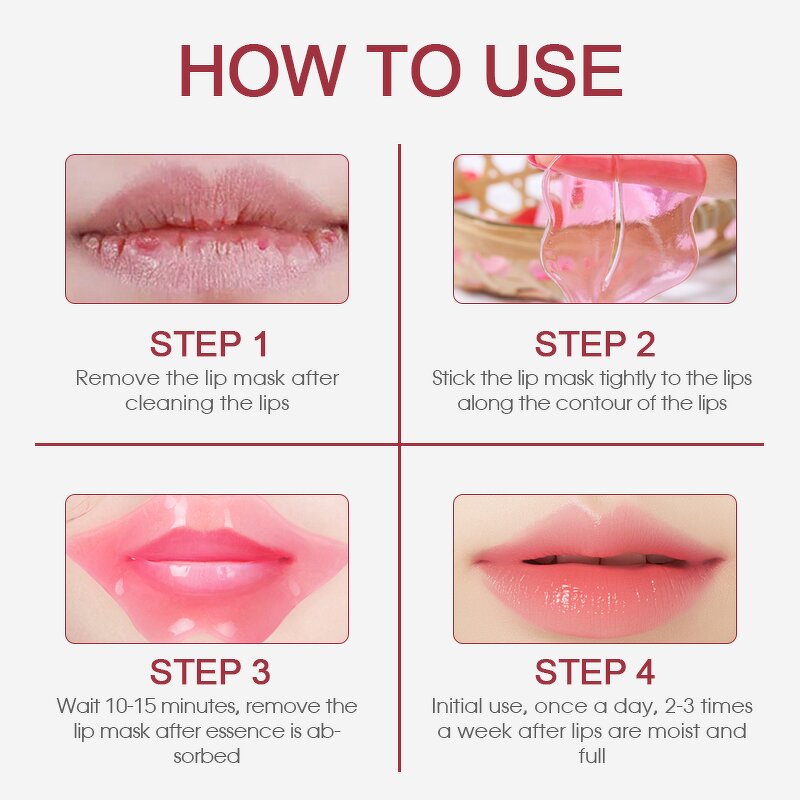 Rose Collagen Lip Mask - Factory - Wholesale Vegan Custom Korean Aloe Vera Gel OEM Private Label Pink Lip Patch