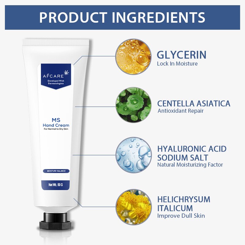 Hand Cream - Manufacturer - Natural Hyaluronic Centella Vitamin C Glycerin Paraben-Free Moisturizing Whitening