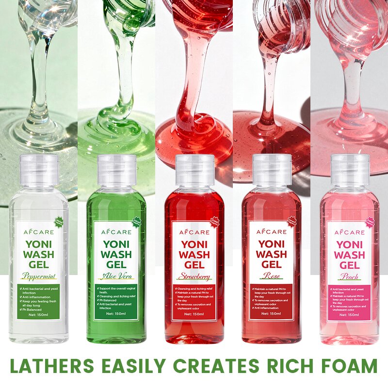 Yoni Wash Gel - Factory - Natural Organic Vegan Peppermint Antibacterial Foaming Irritation Relief Hygiene