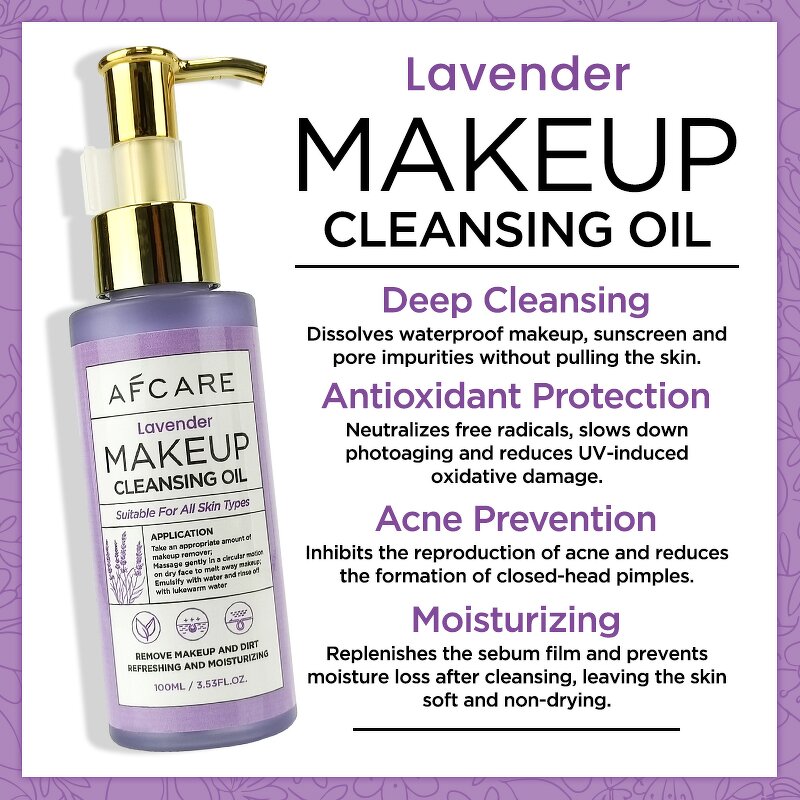 Cleansing Oil - Factory - Korean Organic Vegan Vitamin E Lavender Fragrance-free Moisturizing Makeup Remover