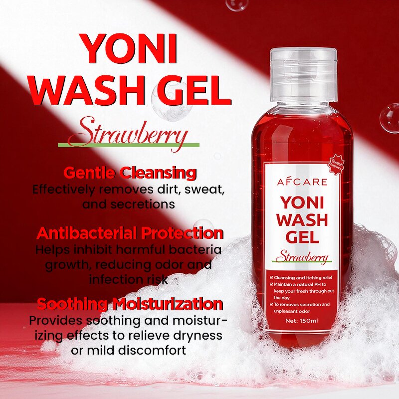 Yoni Wash Gel - Manufacturer - Organic Herbal Strawberry Refreshing Odor Control Hydrating Feminine Intimate Gel
