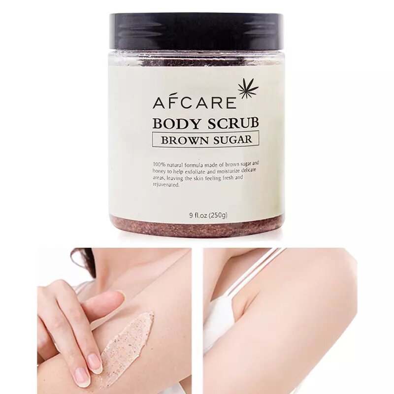 Body Scrub - Manufacturer - Custom LOGO Dead Sea Salt Brown Sugar Pore Shrinking Dead Skin Removal Lightening