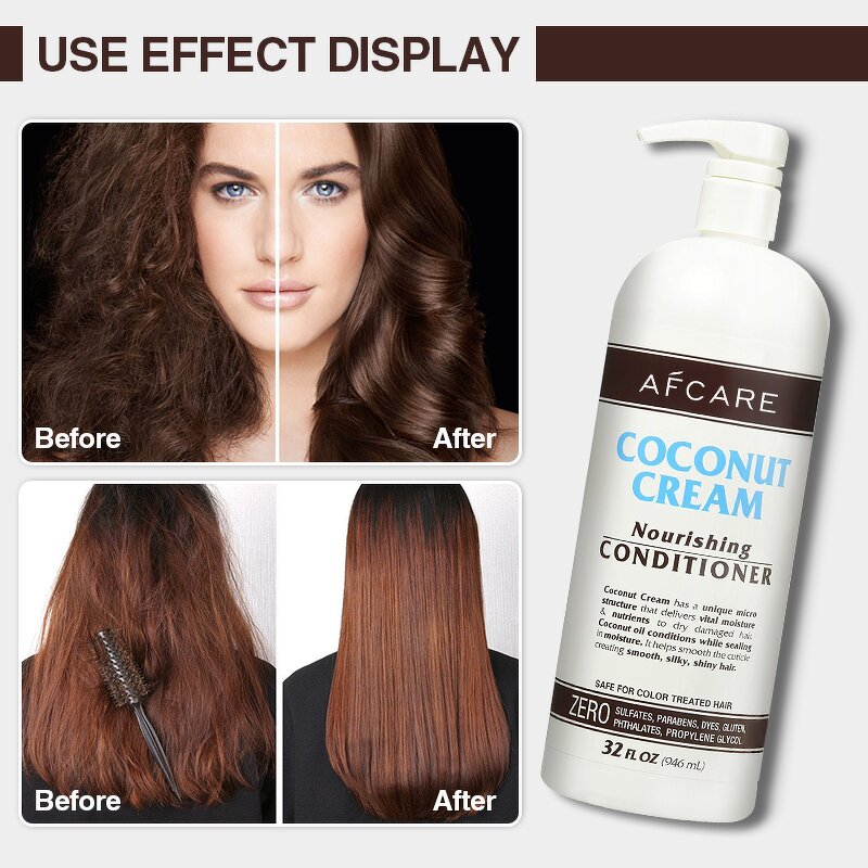 Coconut Conditioner - Manufacturer - Organic Herbal Sulfate-Free Moisturizing Nourishing Repair Curly Hair Cream