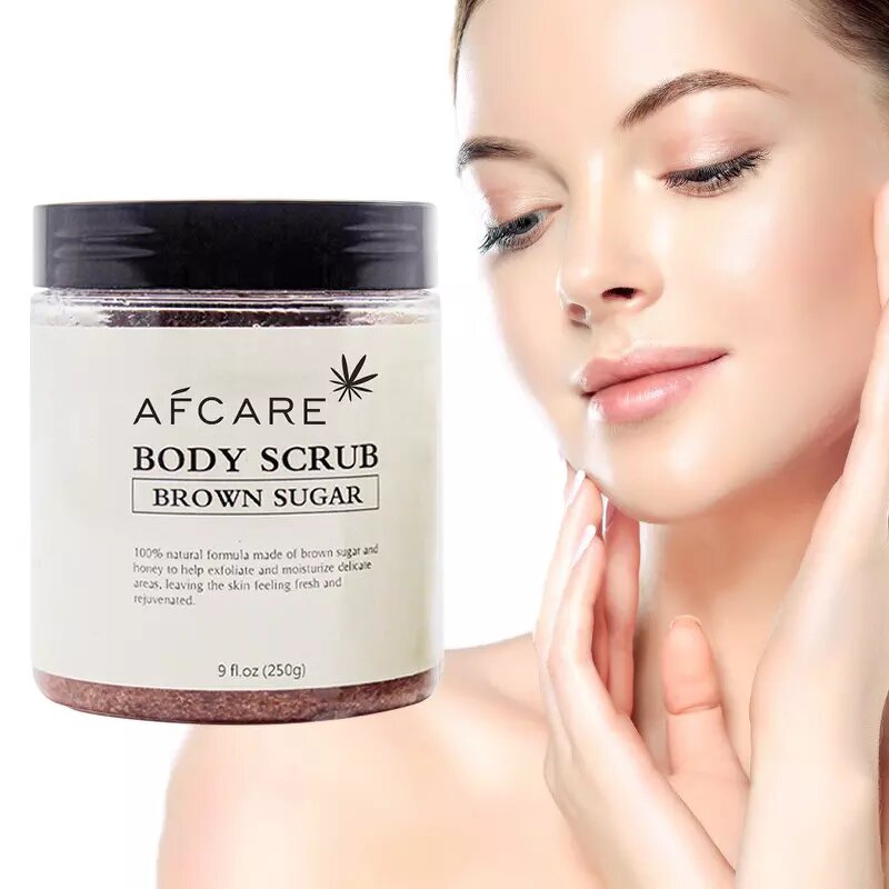 Body Scrub - Manufacturer - Custom LOGO Dead Sea Salt Brown Sugar Pore Shrinking Dead Skin Removal Lightening