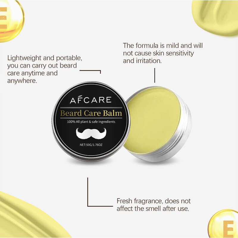Coconut Beard Balm - Factory - Jojoba Oil Strengthening Taming Frizz Control Smooth Texture Beard Care Set