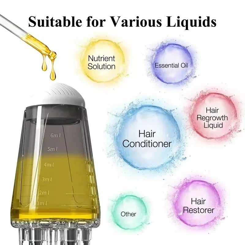 Scalp Massager Supplier - OEM Portable Mini Hair Growth Serum Oil Dispenser Comb