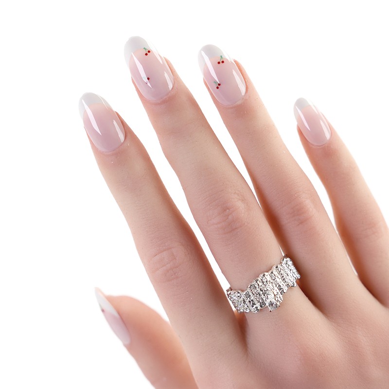 Press on Nails Manufacturer - OEM Salon Quality Nude White Cherry Oval ABS Verified
