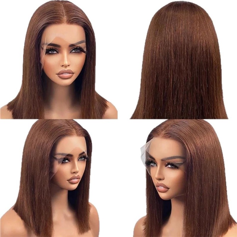 Straight Bob Wig Supplier - OEM 134 Frontal Brazilian Remy Short Lace Front Wigs