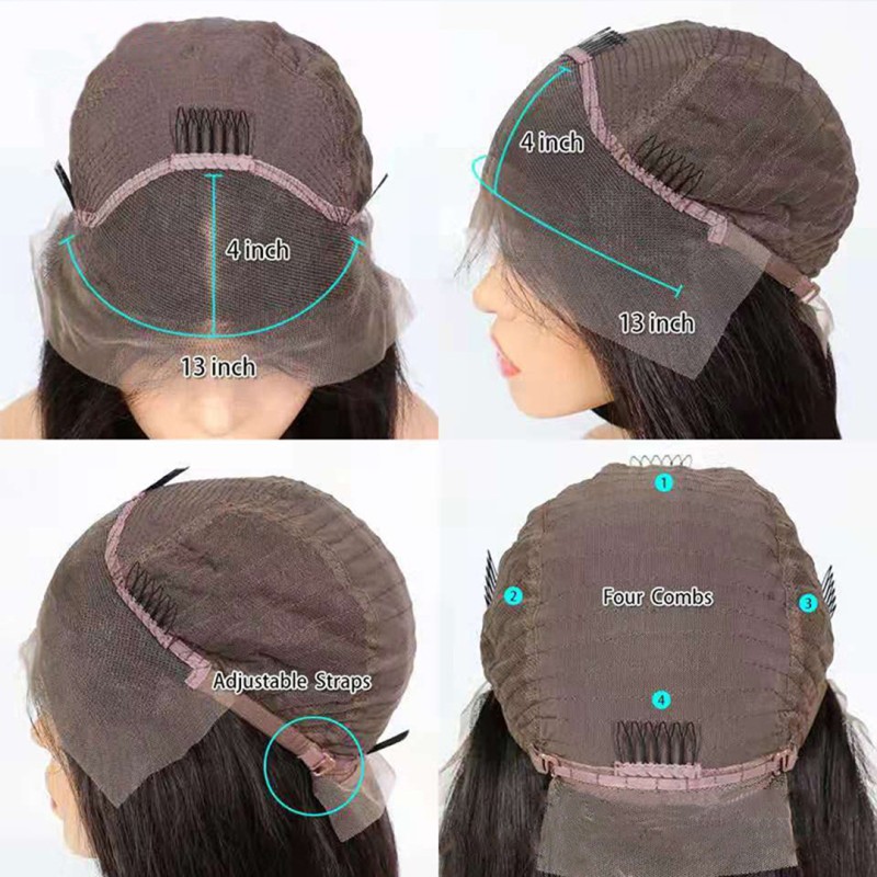 Brazilian Hair Wig Supplier - OEM Black 134 Front Lace Straight 12-30 Inch Human Hair