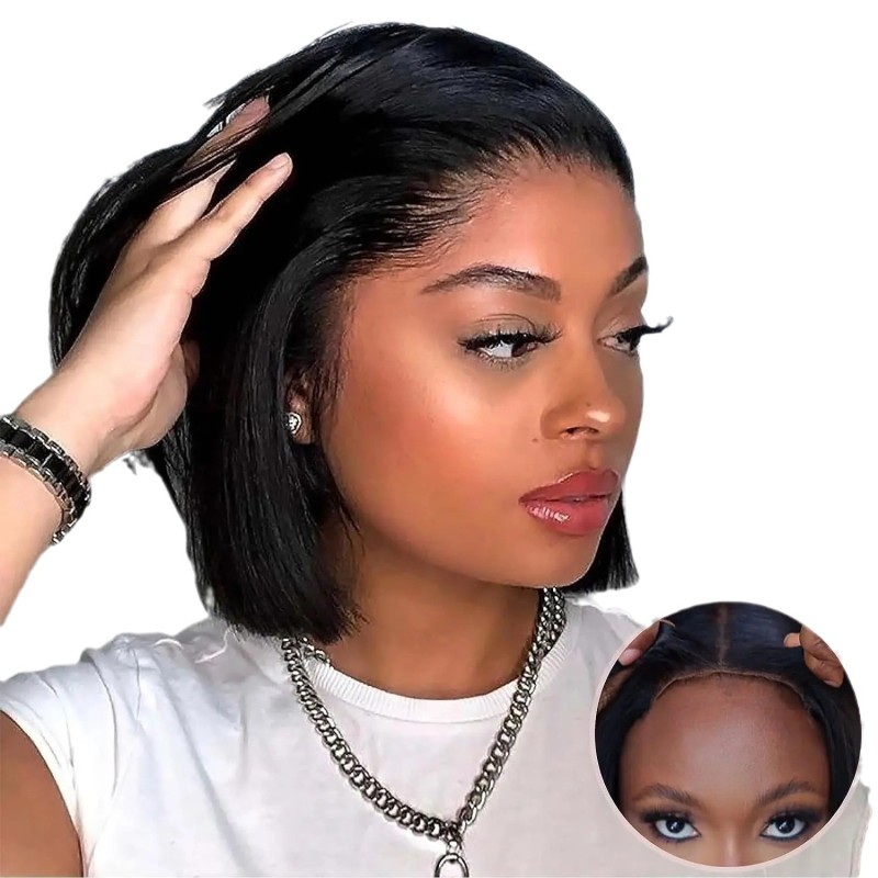 Bob Wig Supplier - OEM 10A Straight 134 Frontal Brazilian Remy Human Hair