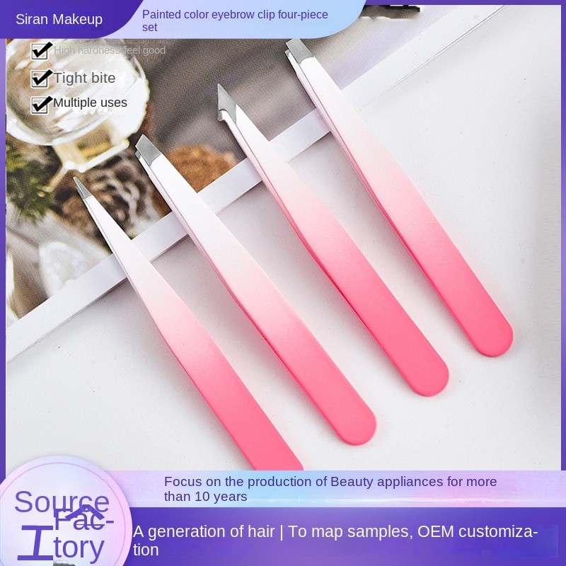 Stainless Steel Clip Manufacturer - OEM Four-Piece Set Eyebrow Eyelash Spray Paint