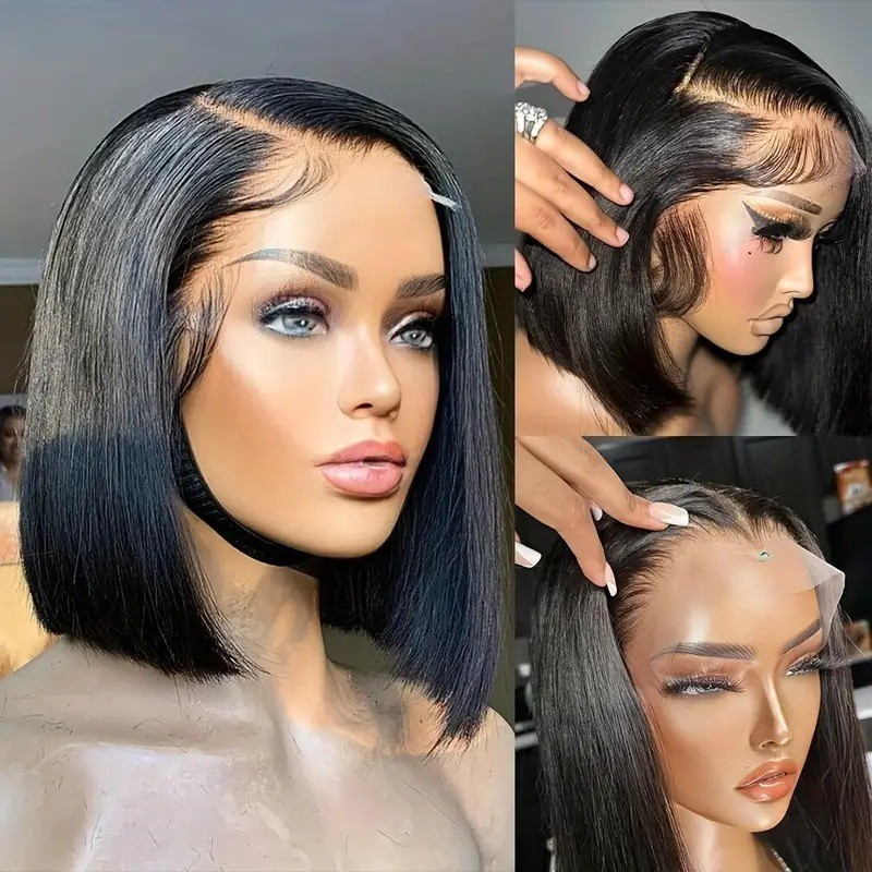 Front Lace Wig Factory - OEM Hot Selling Bobo Head Small Cap Transparent Lace Set