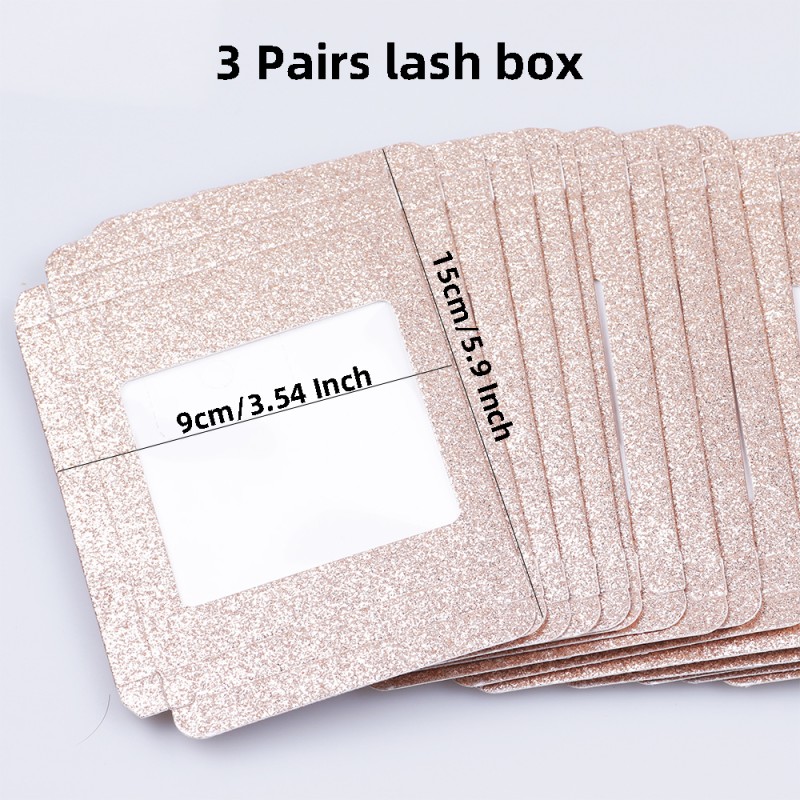 Paper Eyelash Box Factory - Wholesale Golden Glitter 300g Thicken Packaging Boxes