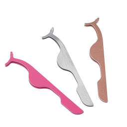 Eyelash Aid Clip Supplier - OEM T-Shaped Pink Slanted Tip Beauty Tool for False Lashes