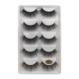 Faux Mink Lashes Manufacturer - OEM 5 Pairs Handmade Thick Synthetic Hair Lashes
