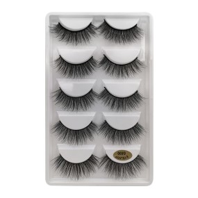 Faux Mink Lashes Manufacturer - OEM 5 Pairs Handmade Thick Synthetic Hair Lashes