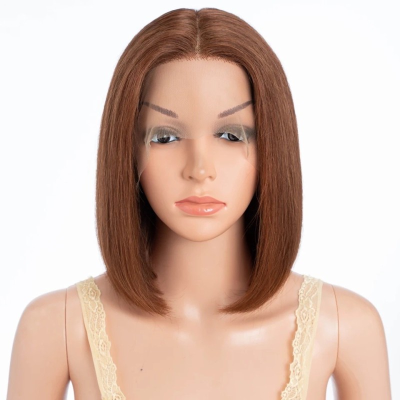 Straight Bob Wig Supplier - OEM 134 Frontal Brazilian Remy Short Lace Front Wigs