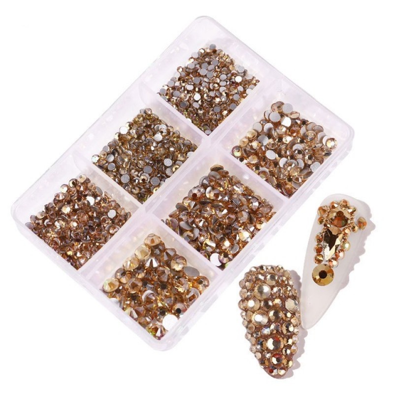 Nail Rhinestones Factory - OEM Luxury Diamond Acrylic AB Color 3D 900-1000pcs Box