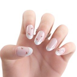 Press on Nails Manufacturer - OEM Salon Quality Nude White Cherry Oval ABS Verified