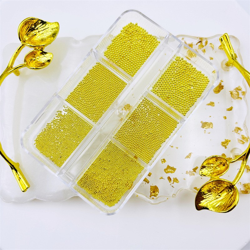 Nail Charms Factory - OEM 6-Grids Mini Caviar Beads 3D Metal Stainless Steel Decorations