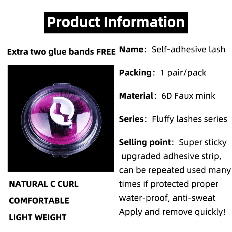 Press on Eyelashes Manufacturer - OEM Handmade 12mm Fluffy Self-Adhesive Lashes