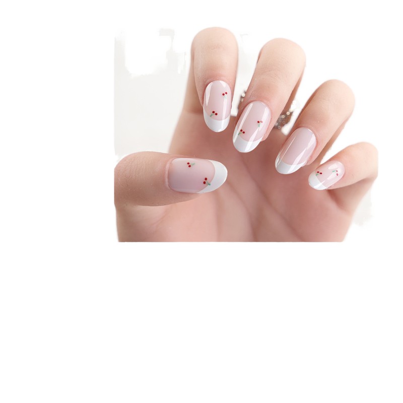 Press on Nails Manufacturer - OEM Salon Quality Nude White Cherry Oval ABS Verified