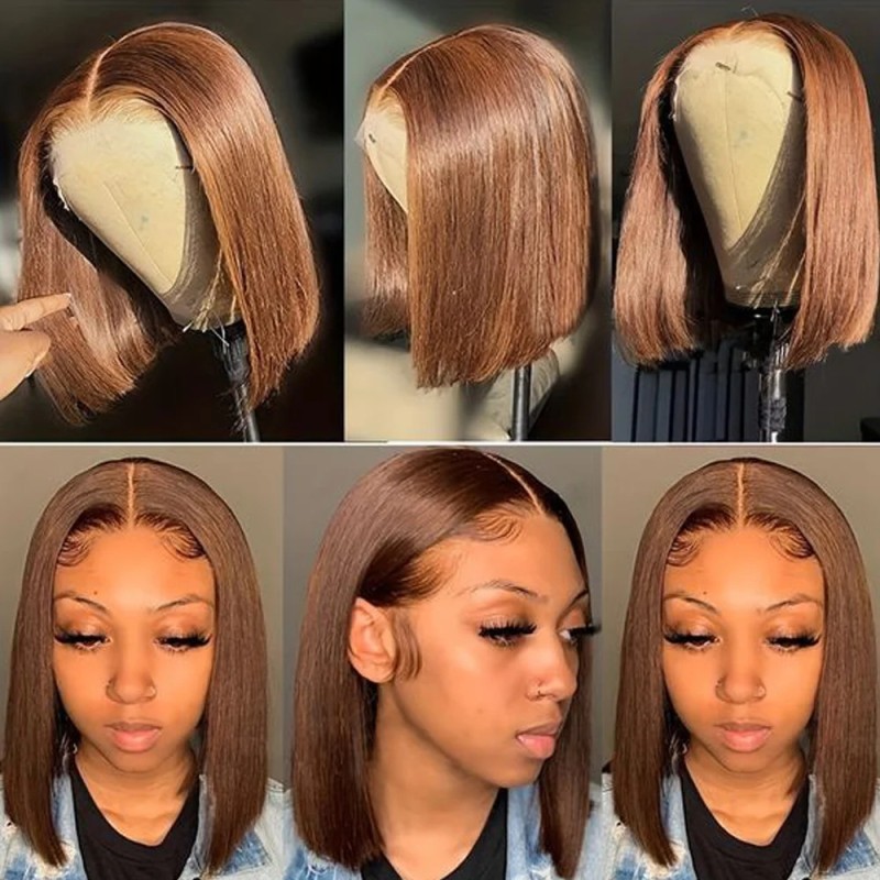 Straight Bob Wig Supplier - OEM 134 Frontal Brazilian Remy Short Lace Front Wigs