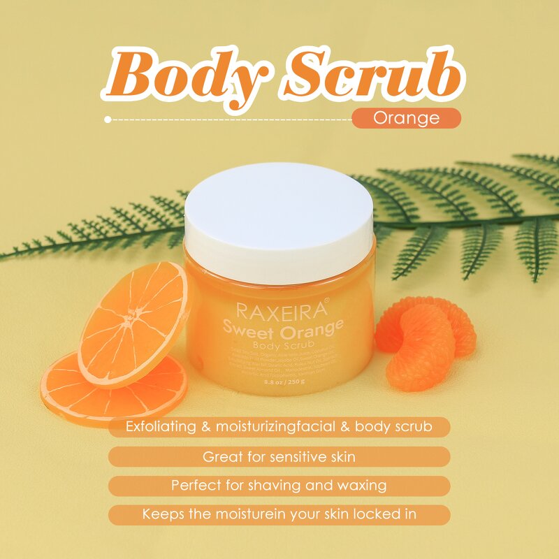 Body Scrub Manufacturer - Orange Natural Whitening Moisturizing Exfoliating & OEM/ODM