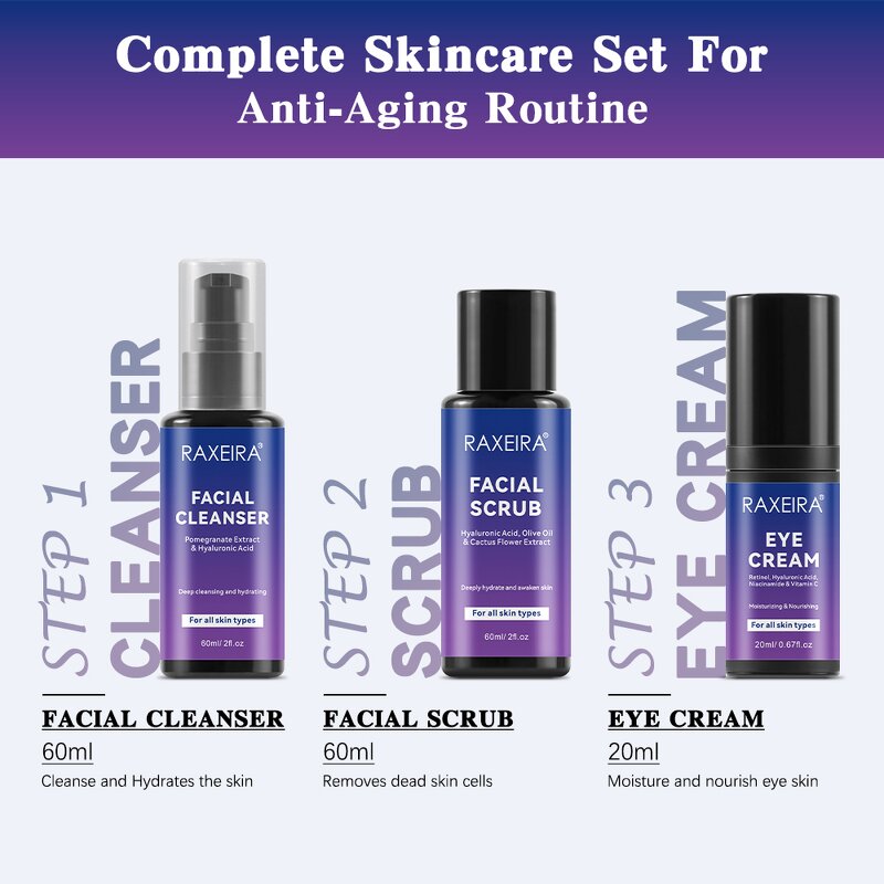 Men's Skin Care Set Manufacturer - Anti Wrinkle Serum Cream Moisturizing for Dry Skin New