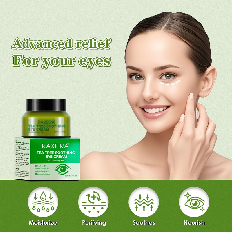Eye Cream Manufacturer - Tea Tree Dark Circles Wrinkle Fine Line Puffiness Vegan Women