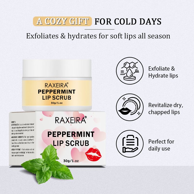 Lip Scrub Balm Manufacturer - Peppermint Sugar Exfoliating Plumping Organic & OEM/ODM Wholesale