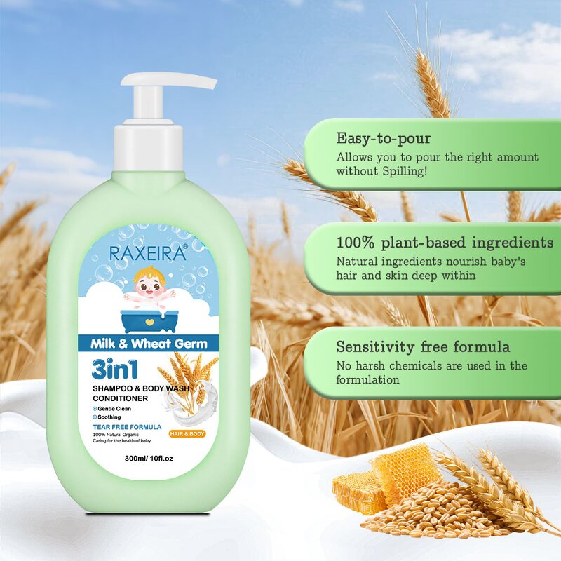 Baby Care Set Manufacturer - Kids 3 in 1 Shampoo Body Wash Conditioner Hydrate Wholesale