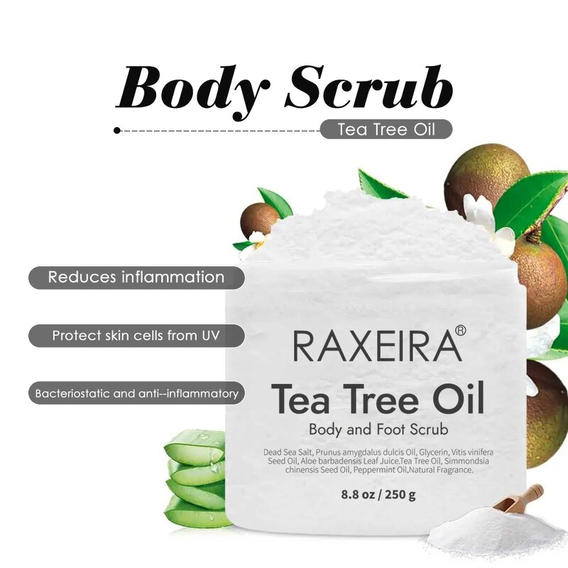 Body Scrub Manufacturer - Tea Tree Herbal Exfoliating Moisturizing & Custom Logo Wholesale