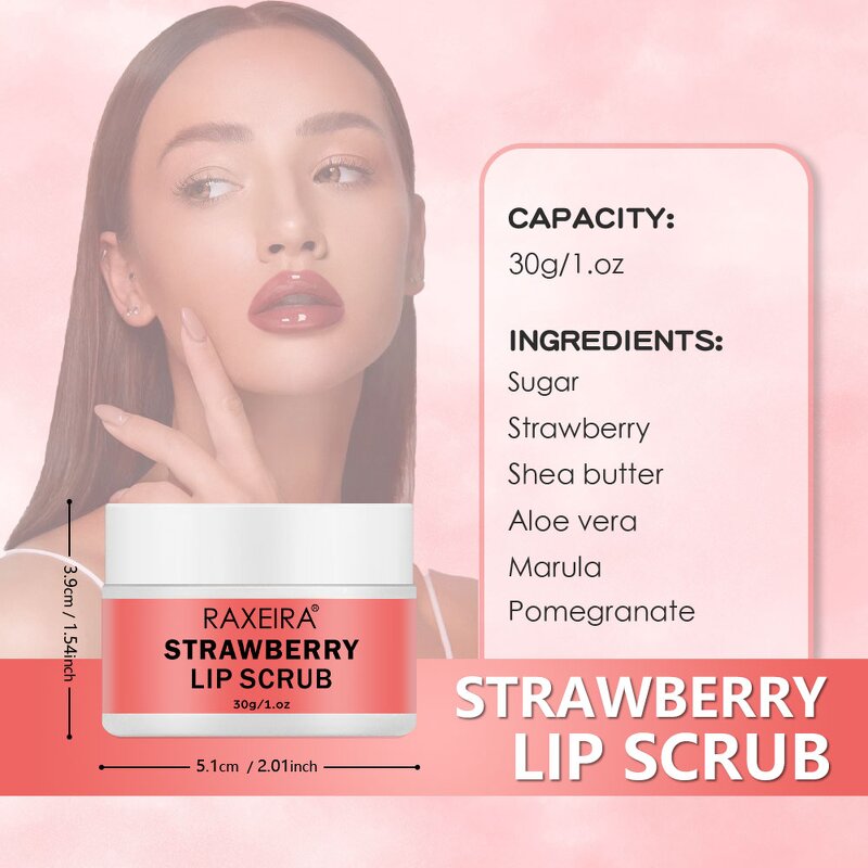 Lip Scrub Balm Manufacturer - Strawberry Pink Lips Natural Vegan & OEM/ODM Private Label