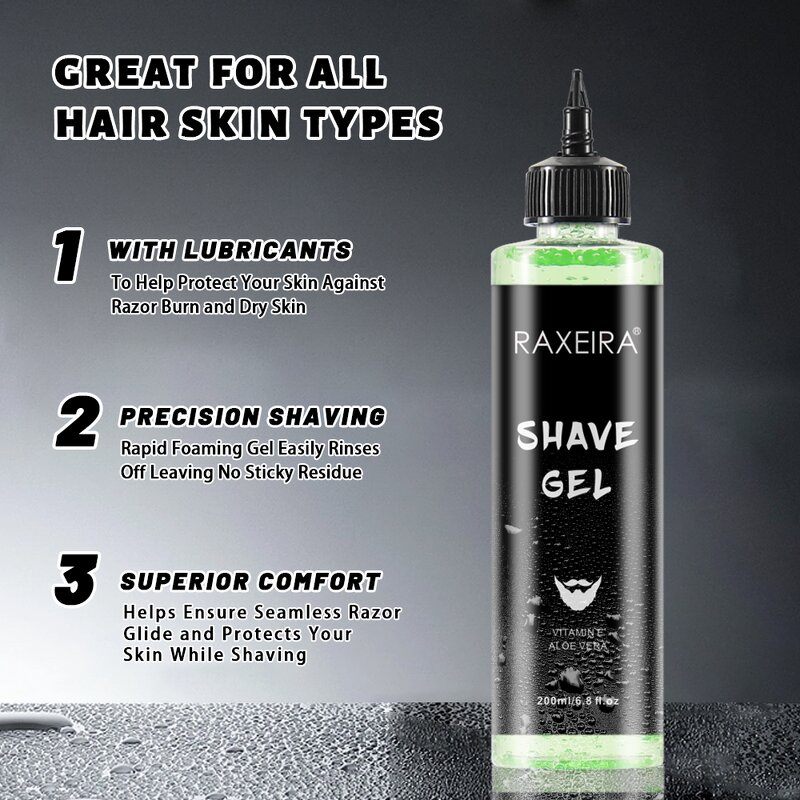 Shaving Cream Gel Manufacturer - Organic Aloe Vera Vitamin E Soothing Men's Beard Care & Private Label