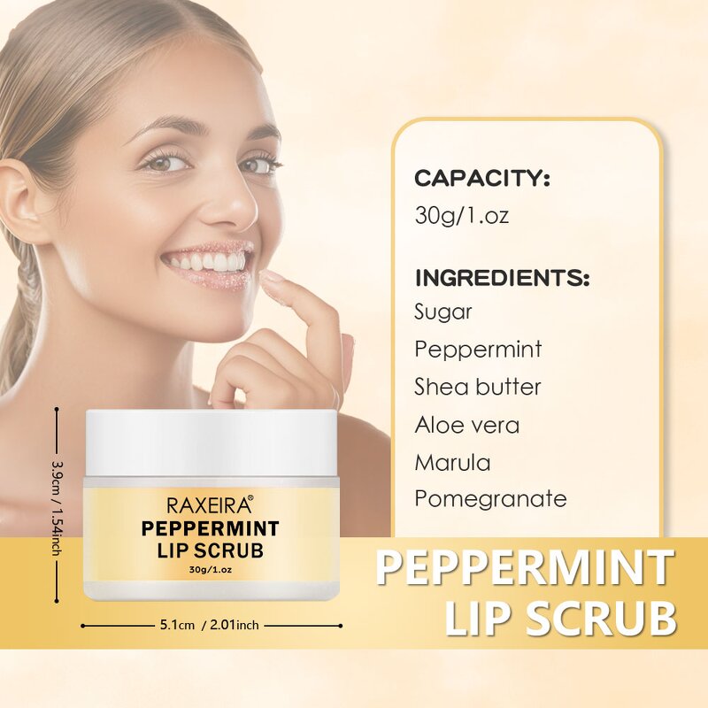 Lip Scrub Balm Manufacturer - Peppermint Sugar Exfoliating Plumping Organic & OEM/ODM Wholesale