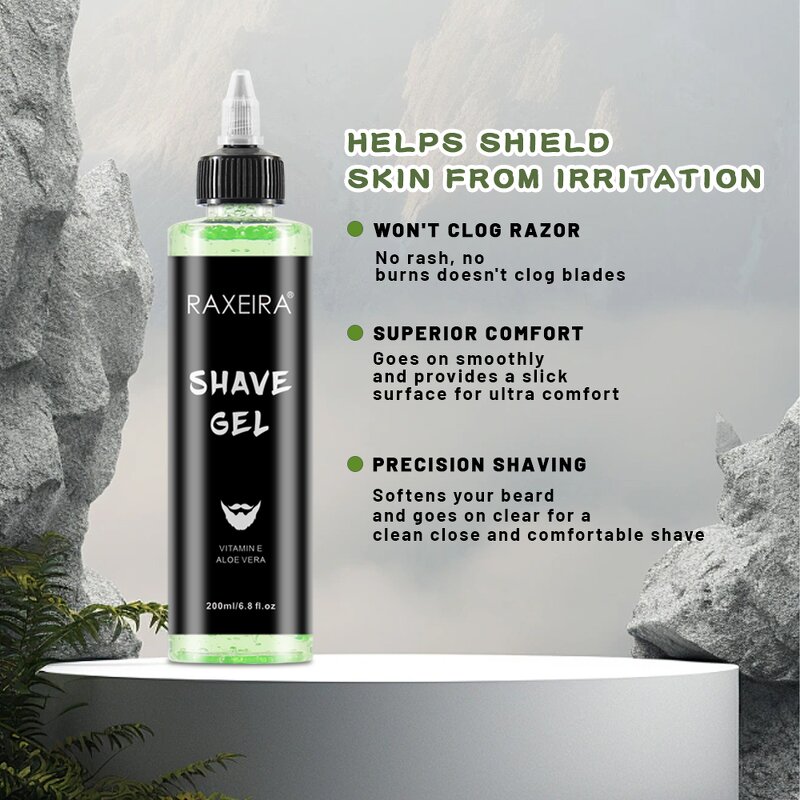 Shaving Cream Gel Manufacturer - Organic Aloe Vera Vitamin E Soothing Men's Beard Care & Private Label
