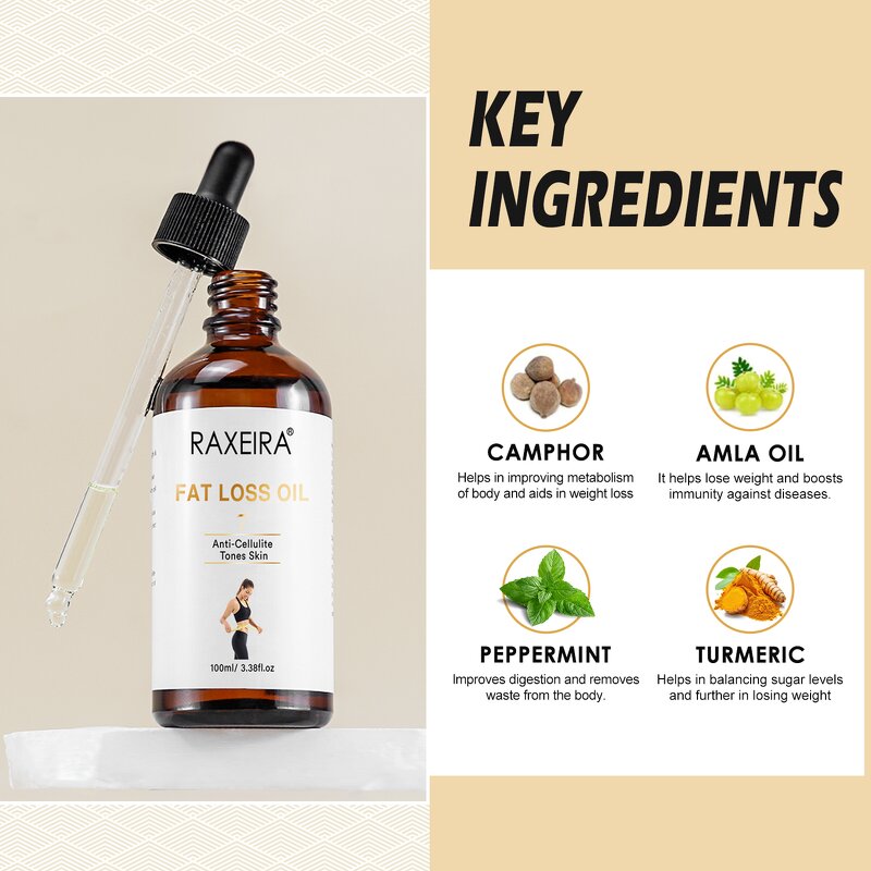 Slimming Oil Manufacturer - Anti Cellulite Fat Burning Belly Weight Loss Massage Essential Oil