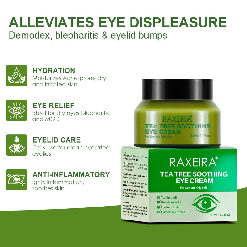 Eye Cream Manufacturer - Tea Tree Dark Circles Wrinkle Fine Line Puffiness Vegan Women