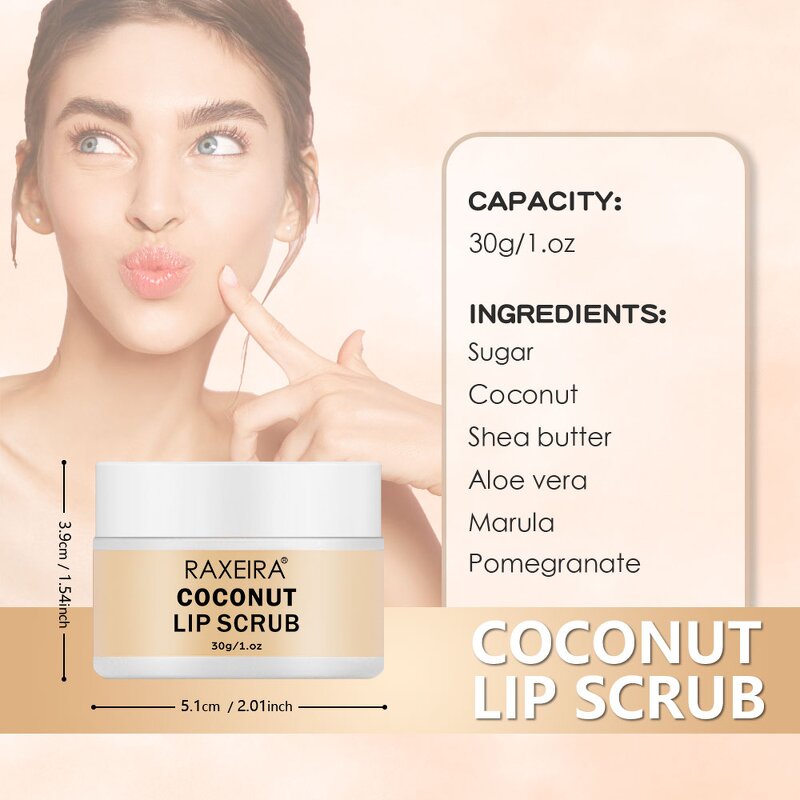 Lip Scrub Manufacturer - Coconut Oil Brightening Exfoliating Peeling Custom