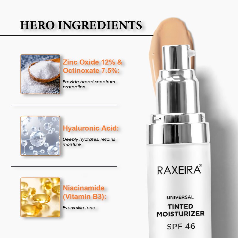 Tinted Moisturizer Manufacturer - SPF 46 Long Lasting Hydration Sunscreen Liquid Foundation Wholesale