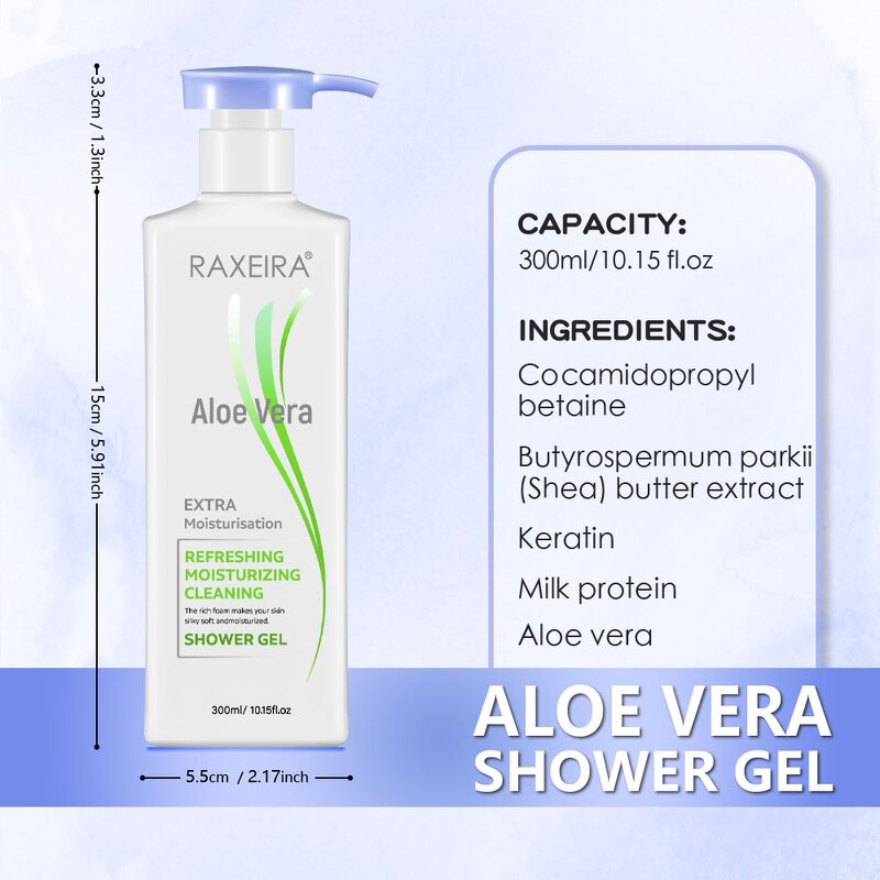 Body Wash Manufacturer - 300ml Aloe Vera Organic Lightening Exfoliating Wholesale