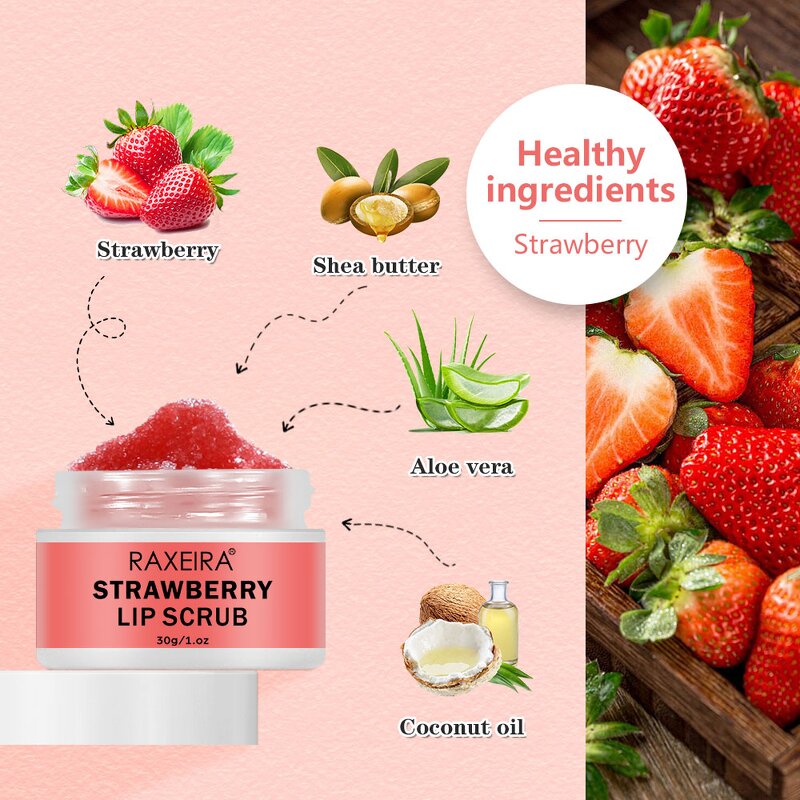 Lip Scrub Balm Manufacturer - Strawberry Pink Lips Natural Vegan & OEM/ODM Private Label