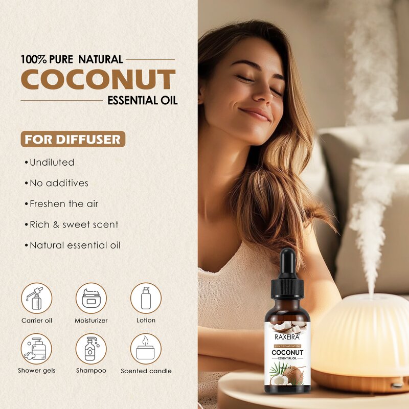 Coconut Oil Manufacturer - 30ml Natural Pure Massage Aromatherapy Hair Skin Hot Sale
